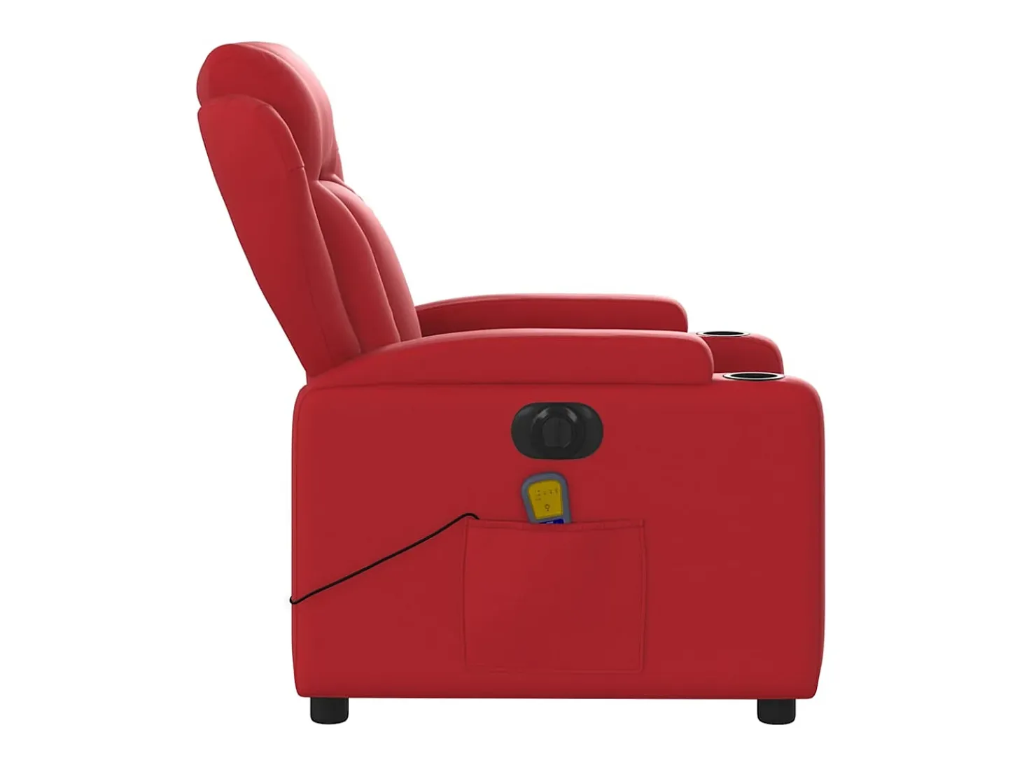 Sillón de salón | Silla | Sillón de masaje reclinable eléctrico de cuero artificial rojo SHL5237