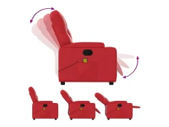 Sillón de salón | Silla | Sillón de masaje reclinable cuero sintético rojo SHL3091