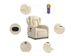 Sillón de salón | Silla | Sillón de masaje reclinable de tela crema SHL2952