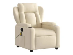 Sillón de salón | Silla | Sillón de masaje reclinable de tela crema SHL2952