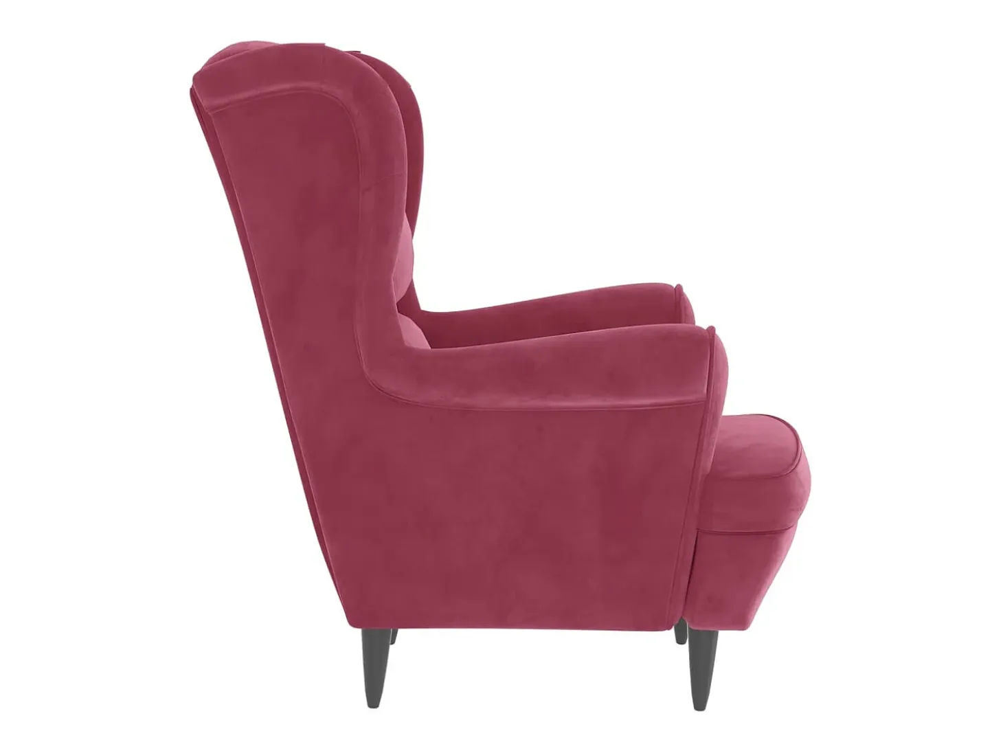 Sillón de salón | Silla | Sillón orejero y taburete de terciopelo rojo tinto SHL5187