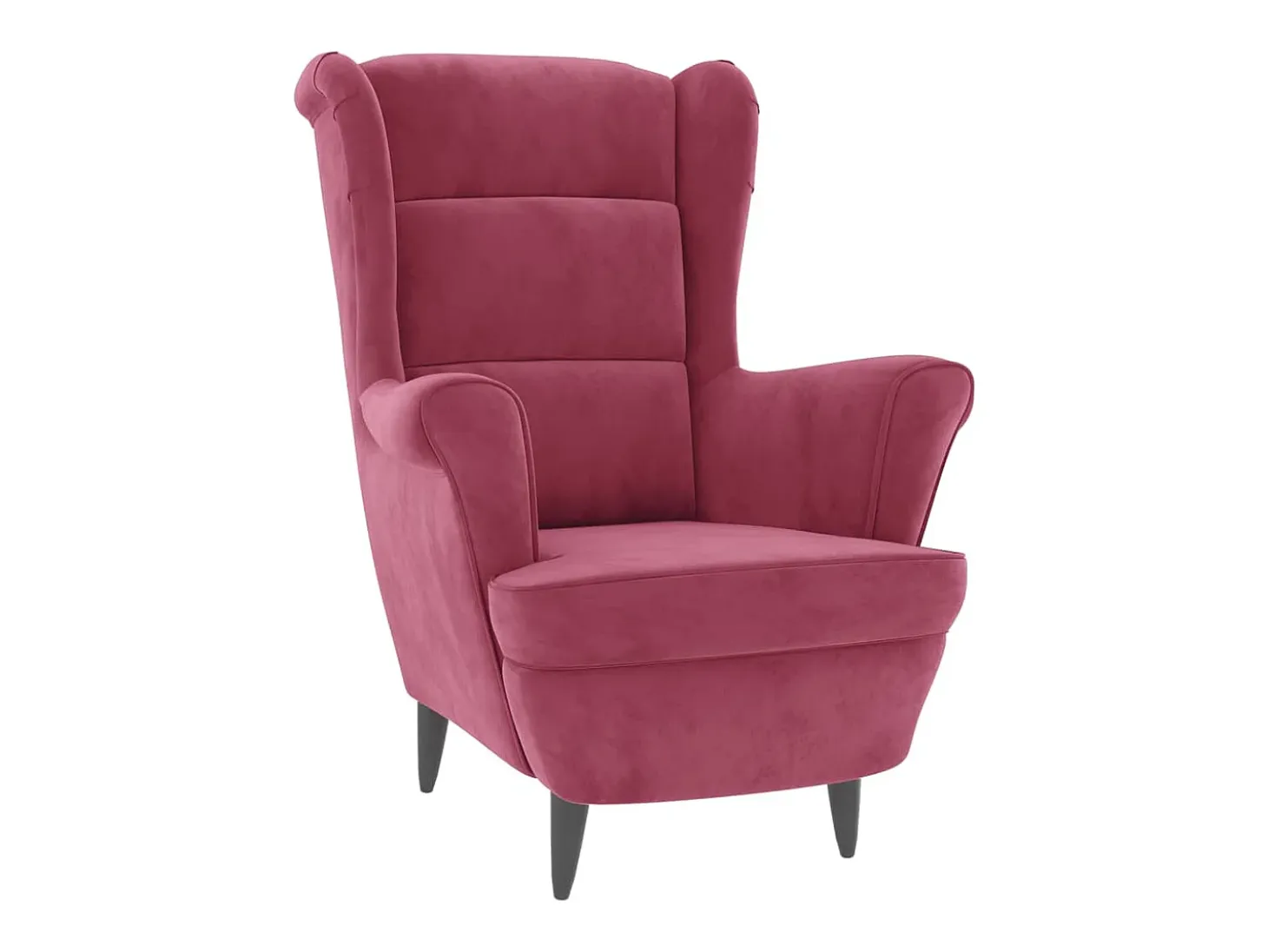 Sillón de salón | Silla | Sillón orejero y taburete de terciopelo rojo tinto SHL5187