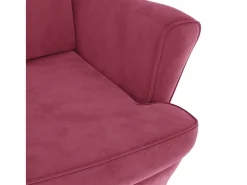 Sillón de salón | Silla | Sillón orejero y taburete de terciopelo rojo tinto SHL5187