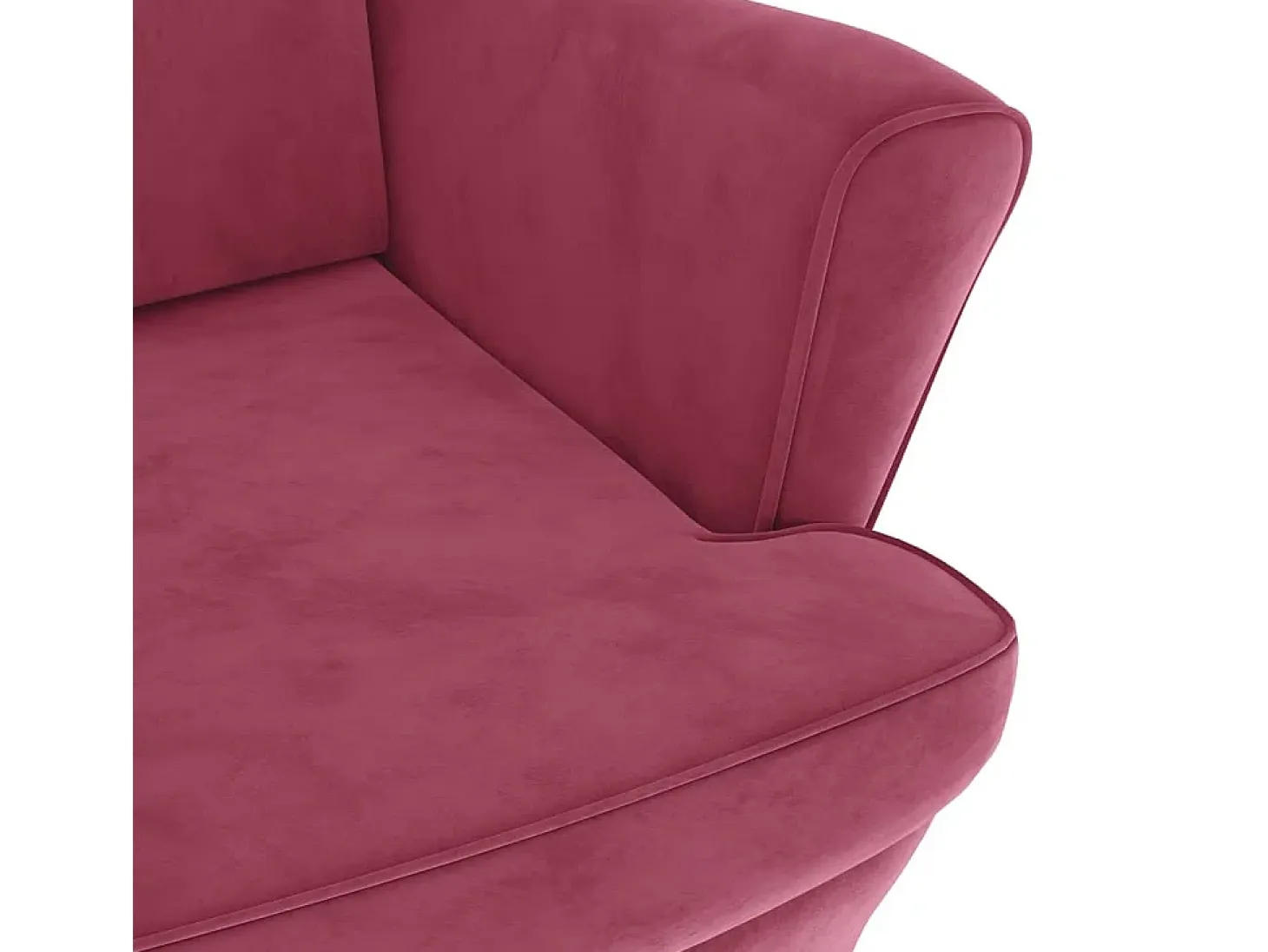 Sillón de salón | Silla | Sillón orejero y taburete de terciopelo rojo tinto SHL5187