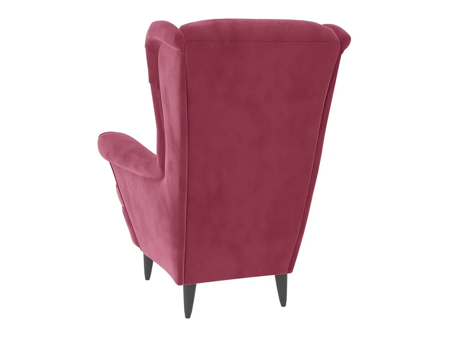 Sillón de salón | Silla | Sillón orejero y taburete de terciopelo rojo tinto SHL5187