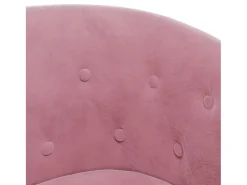 Sillón de salón | Silla de relax con taburete terciopelo rosa SHL2151