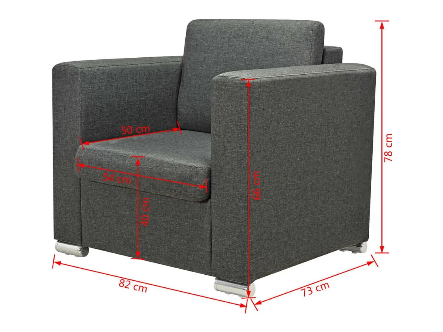 Sillón de salón | Silla de relax | Sillón de tela gris oscuro SHL2134