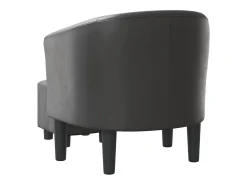 Sillón de salón | Silla de relax con taburete cuero sintético gris SHL5560