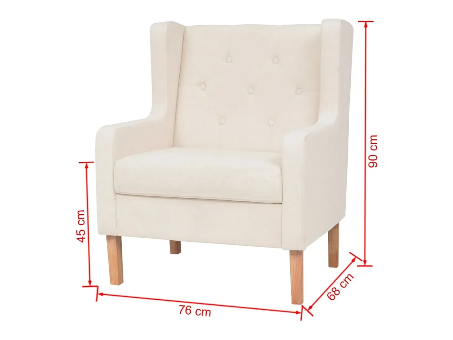 Sillón de salón | Silla de relax | Sillón de tela color blanco crema SHL9996