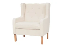 Sillón de salón | Silla de relax | Sillón de tela color blanco crema SHL9996