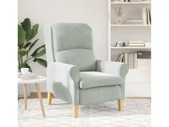 Sillón de salón | Silla de relax | Sillón Gris claro 76x94x102 cm Terciopelo SHL5624