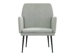 Sillón de salón | Silla de relax | Sillón de terciopelo gris claro 62x79x79 cm SHL4955