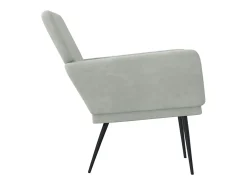 Sillón de salón | Silla de relax | Sillón de terciopelo gris claro 62x79x79 cm SHL4955
