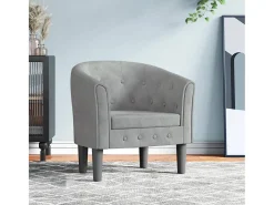 Sillón de salón | Silla de relax | Sillón de terciopelo gris claro SHL3525