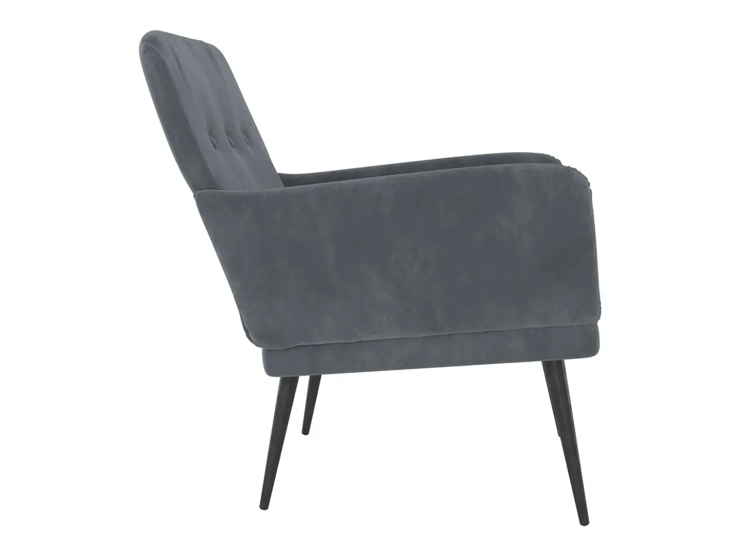 Sillón de salón | Silla de relax | Sillón de terciopelo gris oscuro 62x79x79 cm SHL3967