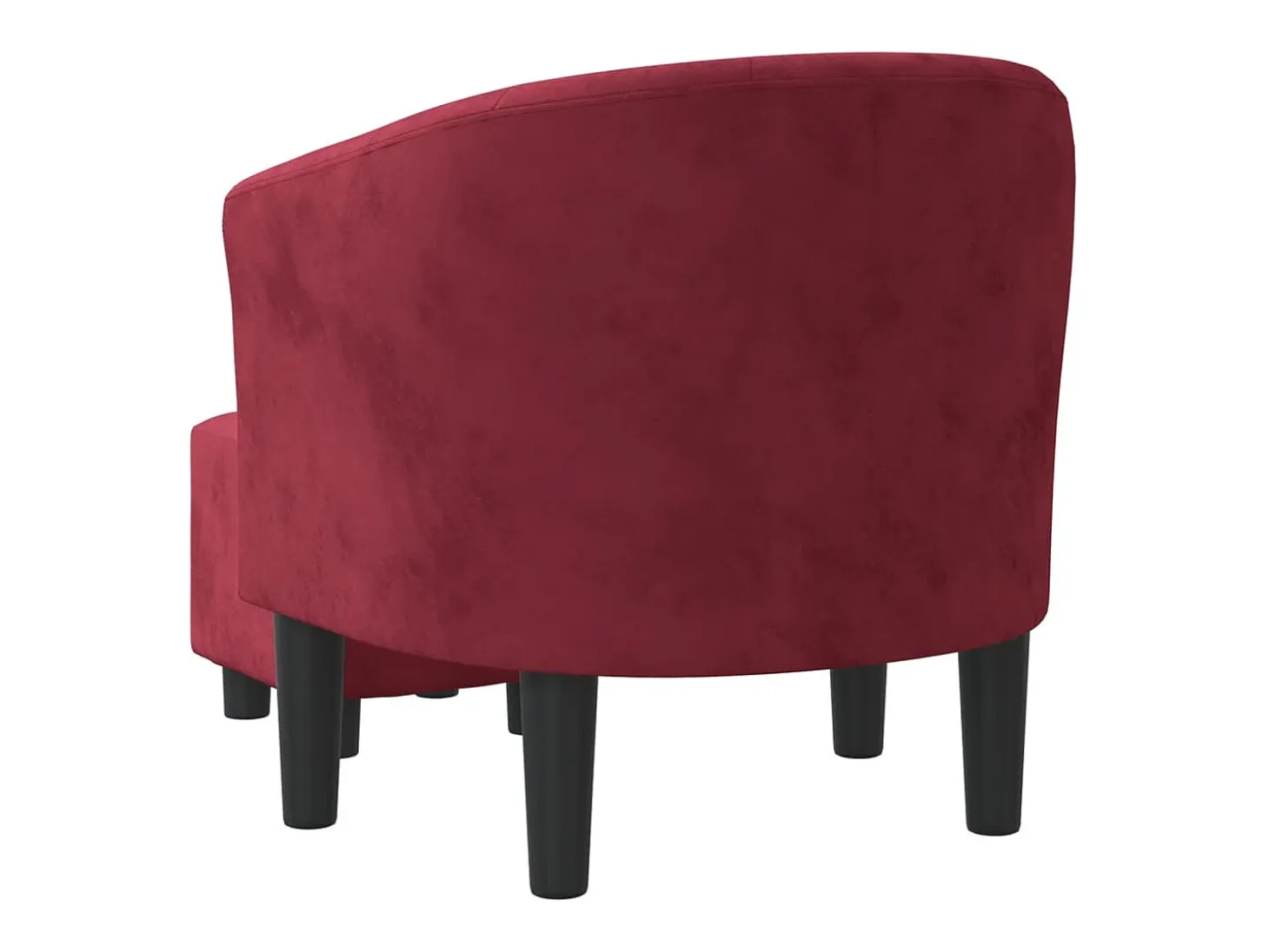 Sillón de salón | Silla de relax con taburete terciopelo rojo tinto SHL2362