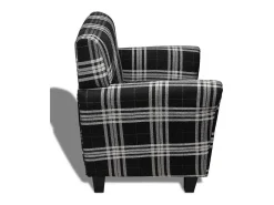 Sillón de salón | Silla Relax con cojín de tela negro SHL2445