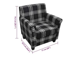 Sillón de salón | Silla Relax con cojín de tela negro SHL2445