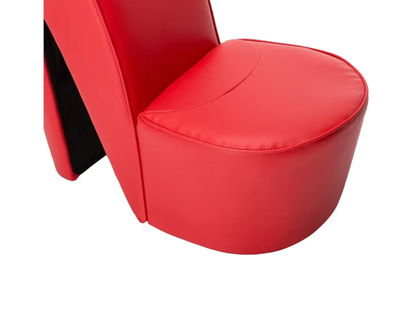Sillón de salón con forma de zapato de tacón cuero sintético rojo SHL6038