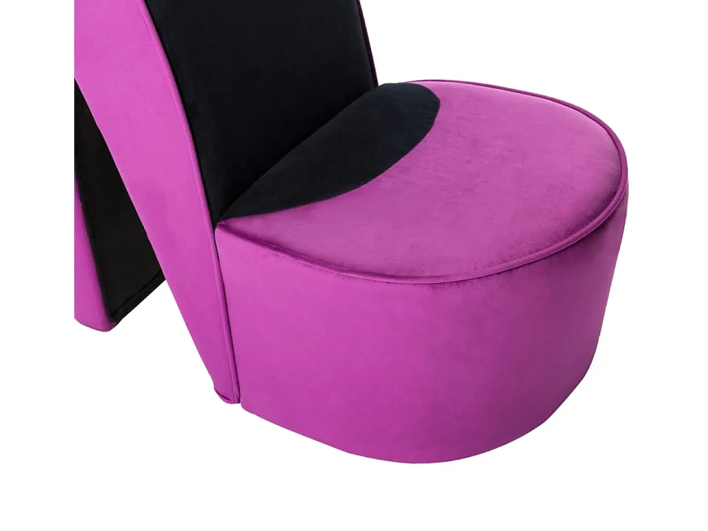 Sillón de salón con forma de zapato de tacón terciopelo morado SHL8049
