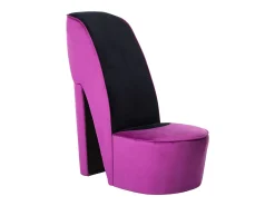 Sillón de salón con forma de zapato de tacón terciopelo morado SHL8049
