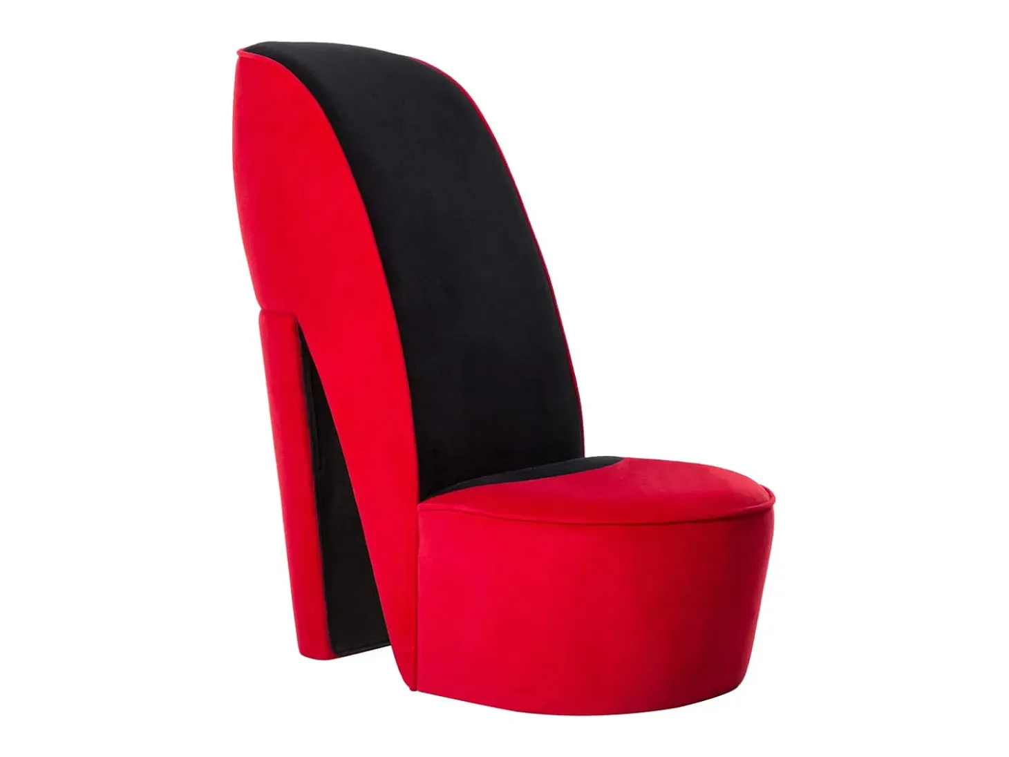 Sillón de salón con forma de zapato de tacón terciopelo rojo SHL9329