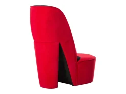 Sillón de salón con forma de zapato de tacón terciopelo rojo SHL9329
