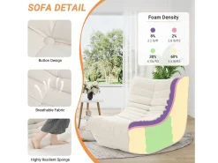 Sillón de sillón de beige en beige - asiento profundo 62 cm - 80x85x84cm