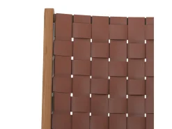 Sillón de teca y cuero tejido marrón - Kuna