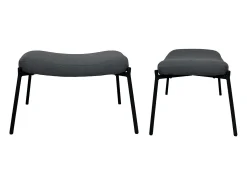 Sillón de tejido bouclé tela gris con reposapiés EIRA