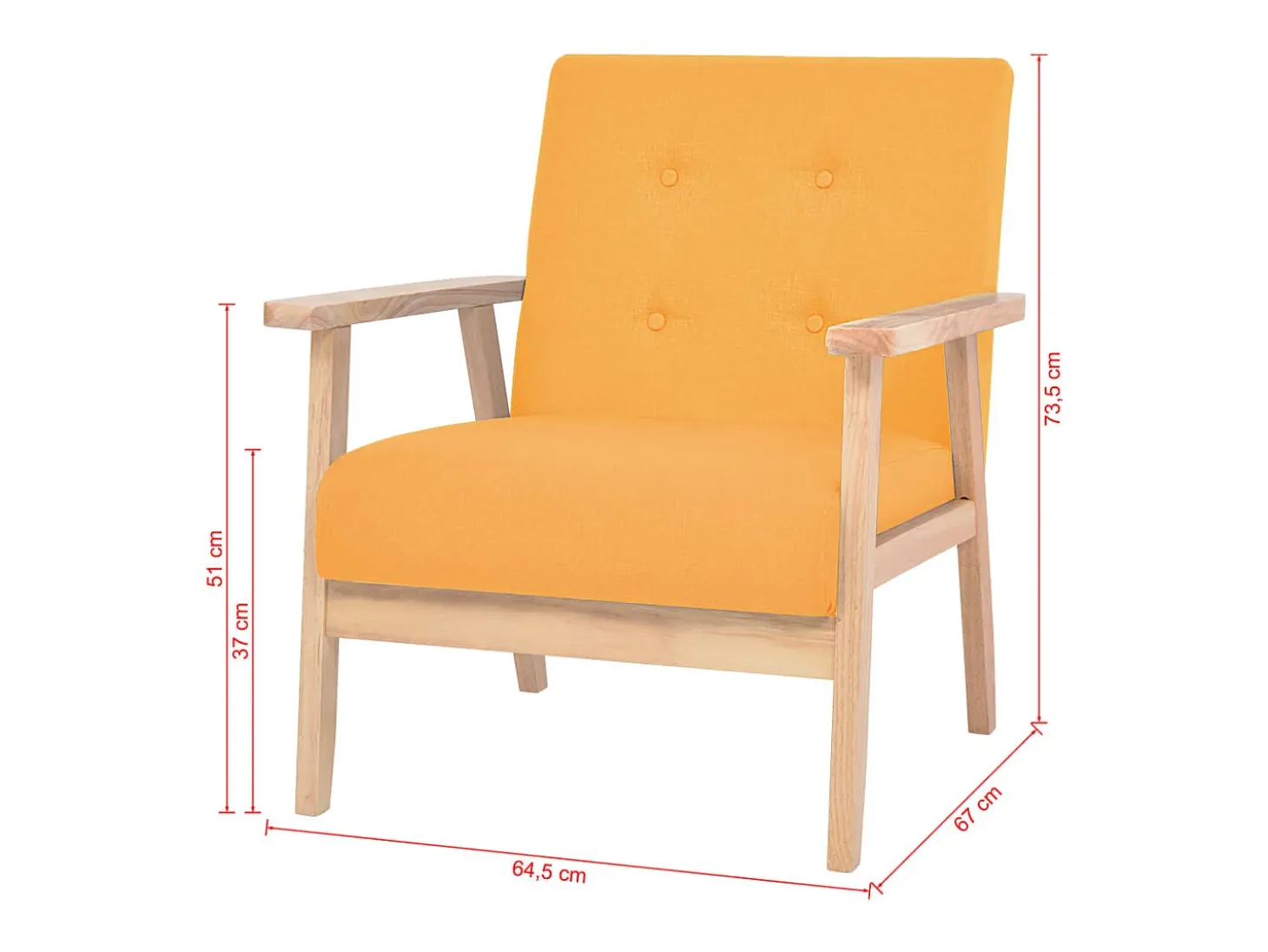 Sillón de tela amarillo