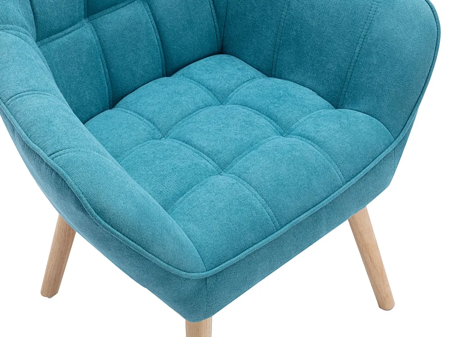 Sillón de tela azul acolchado. Estilo escandinavo. CASERTA