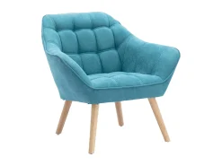 Sillón de tela azul acolchado. Estilo escandinavo. CASERTA
