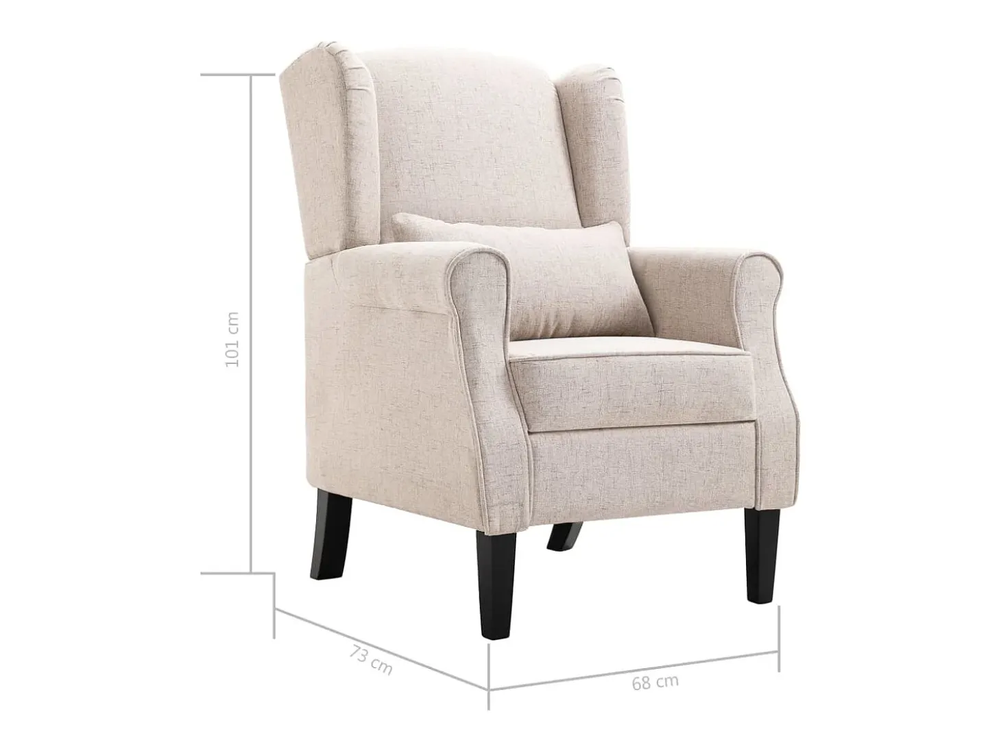 Sillón de tela beige