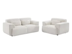 Sillón de tela borreguito con cojín incluido crema