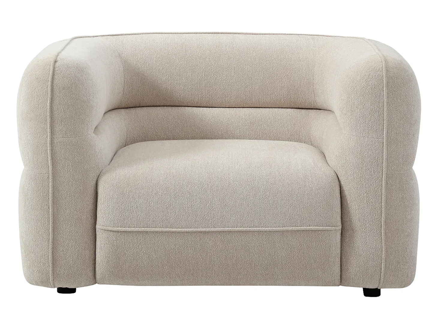 Sillón de tela chenilla beige producto ecorresponsable TALIENA