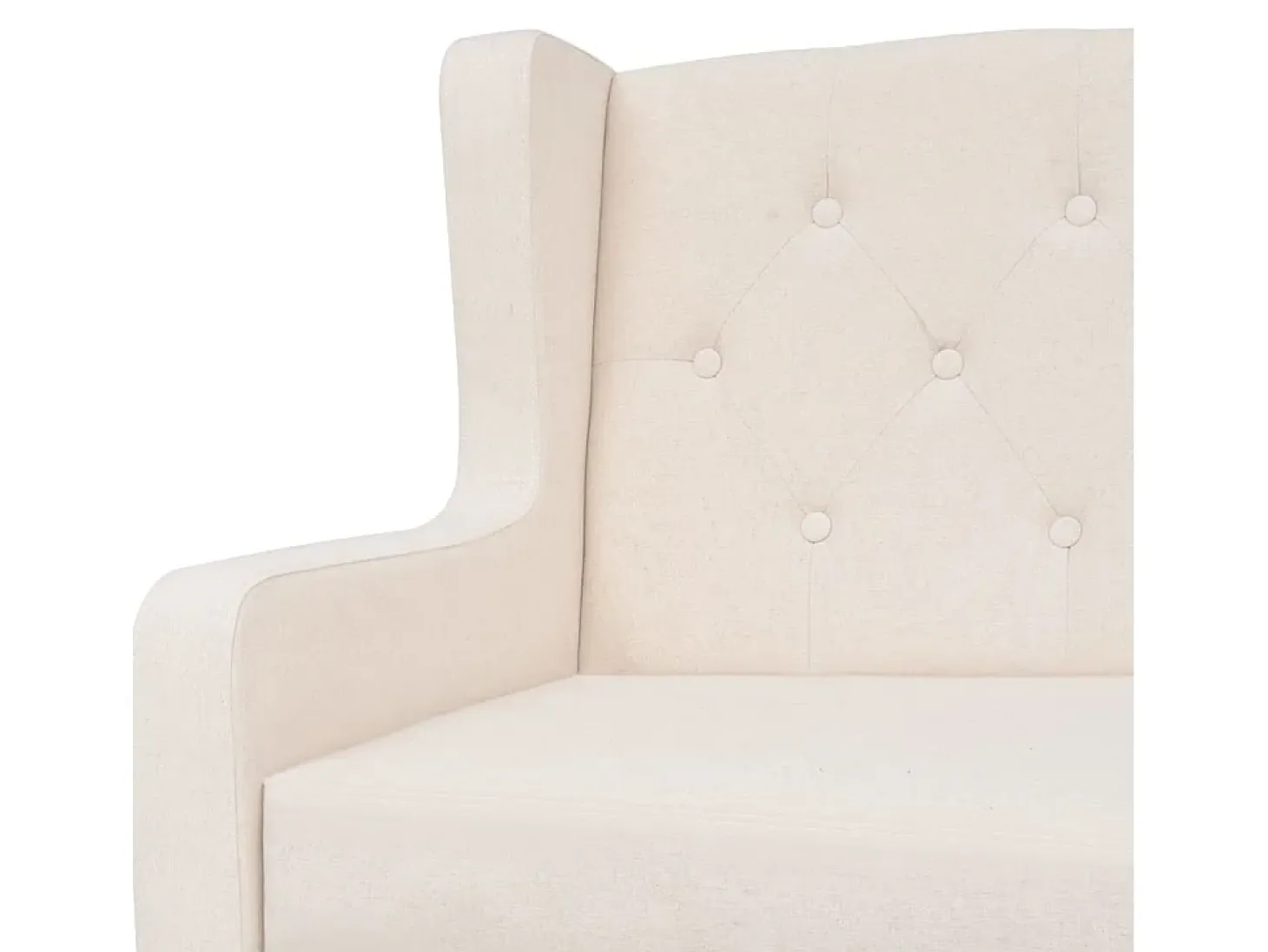 Sillón de tela color blanco crema ES26895