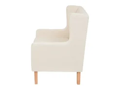 Sillón de tela color blanco crema ES26895