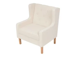 Sillón de tela color blanco crema