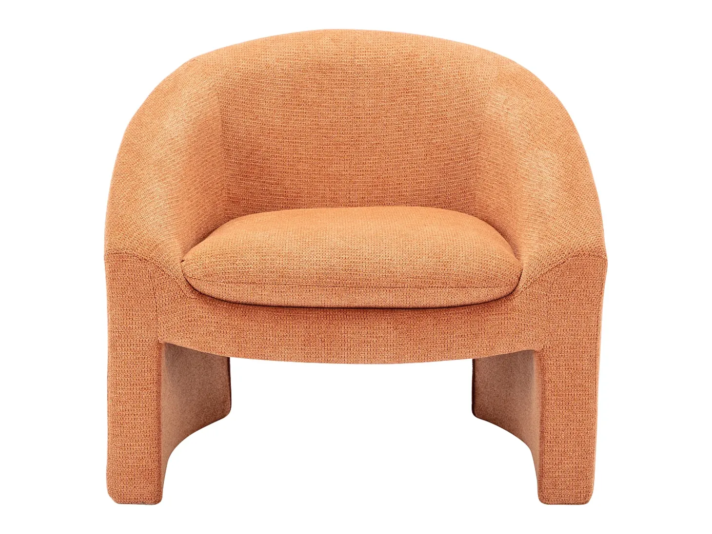 Sillón de tela color terracota estilo diseño OSSANA