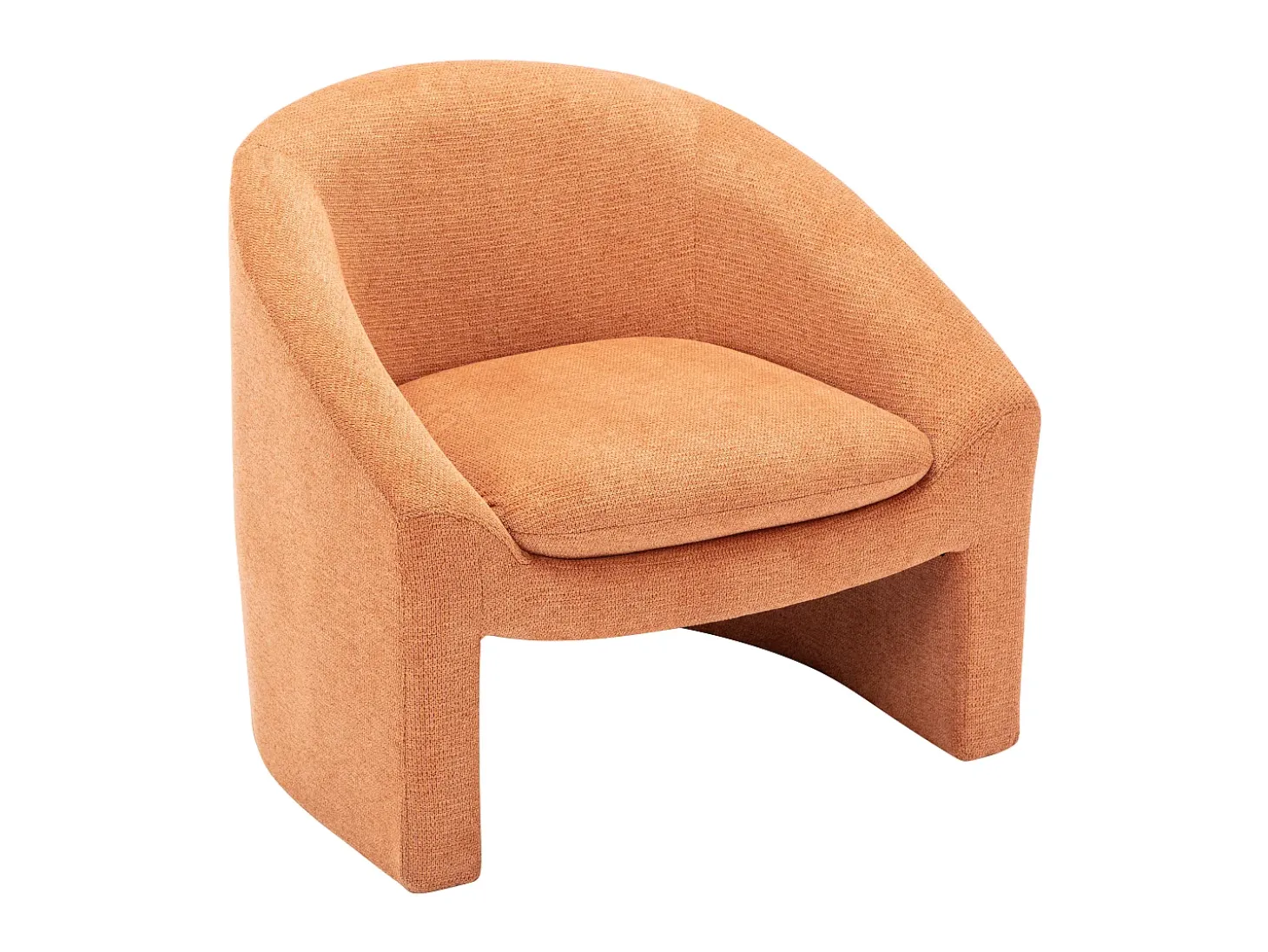 Sillón de tela color terracota estilo diseño OSSANA