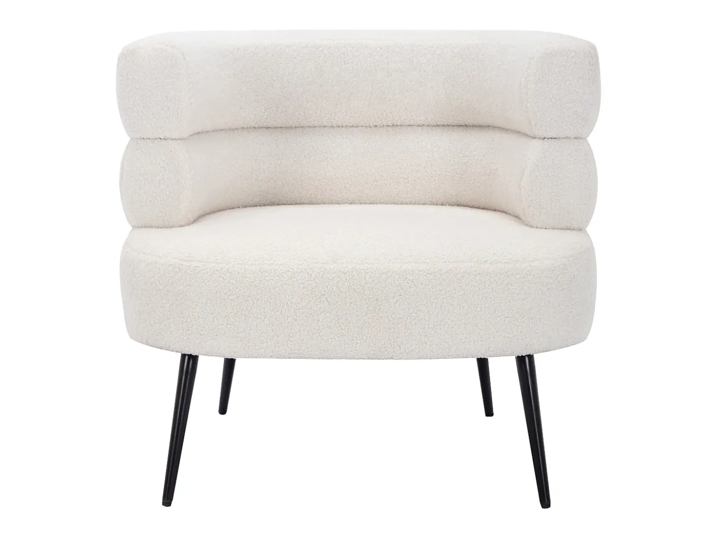 Sillón de tela con acabado rizado en color blanco CAMEDO
