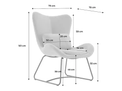 Sillón de tela con cojín beige