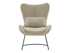 Sillón de tela con cojín beige