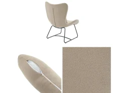 Sillón de tela con cojín beige
