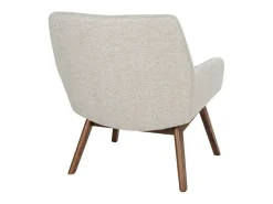 Sillón de tela de arena con pies de nogal