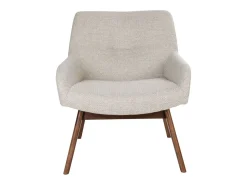 Sillón de tela de arena con pies de nogal