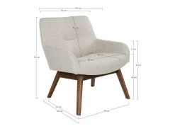 Sillón de tela de arena con pies de nogal