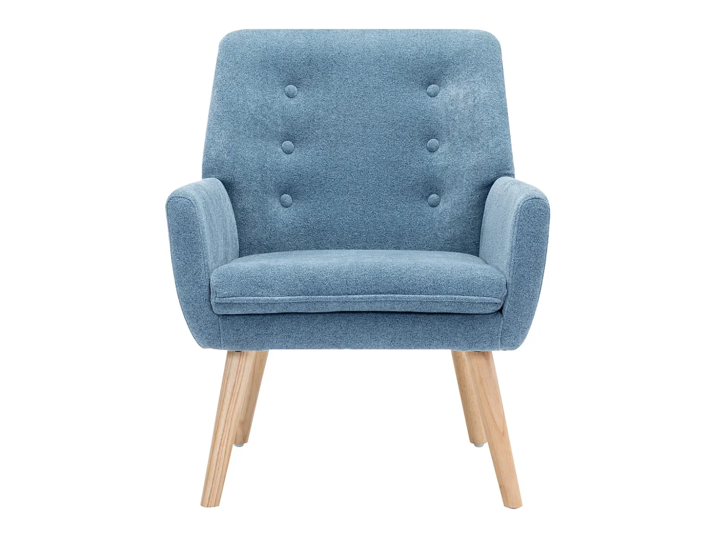Sillón de tela de color azul. Estilo escandinavo. SERINO