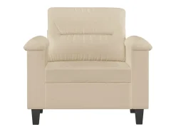 Sillón de tela de microfibra color crema 60 cm